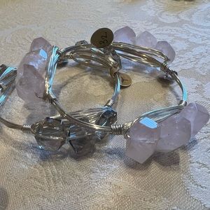 Silver Bourbon and Boweties set of bangles. Standard size
